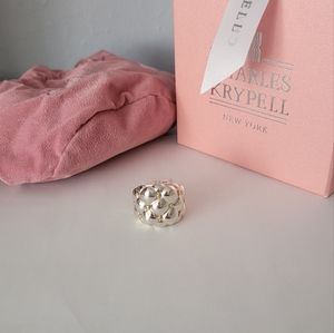 Charles Krypell Sterling Silver 18K Gold Dome Ring